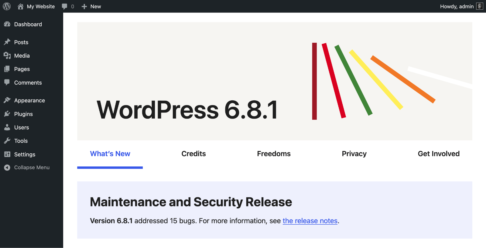 About WordPress page