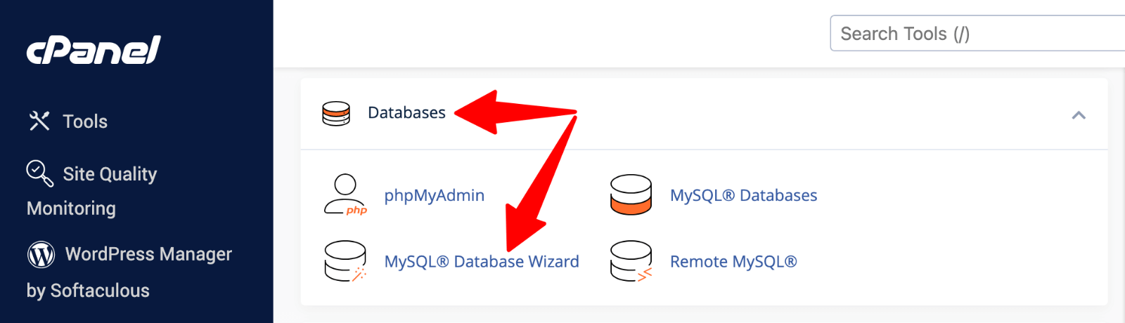 cPanel > MySQL Database Wizard