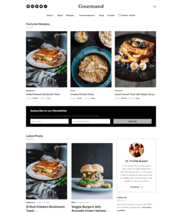 Gourmand food blog theme