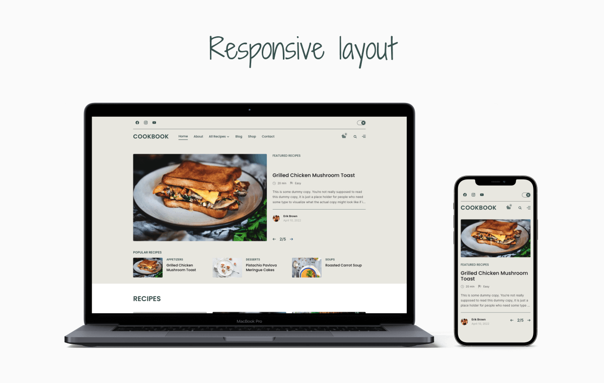WordPress Recipe Theme with Responsive Layout