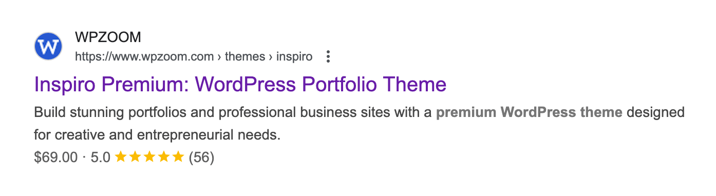 Rich snippet example