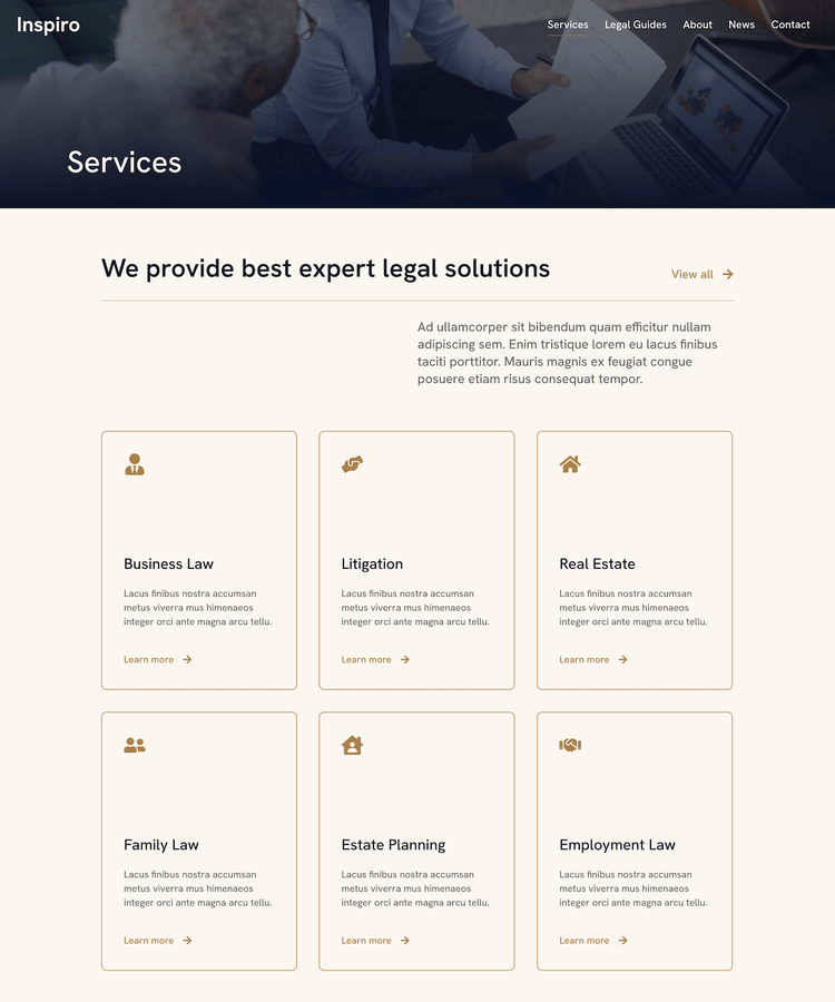 Services page