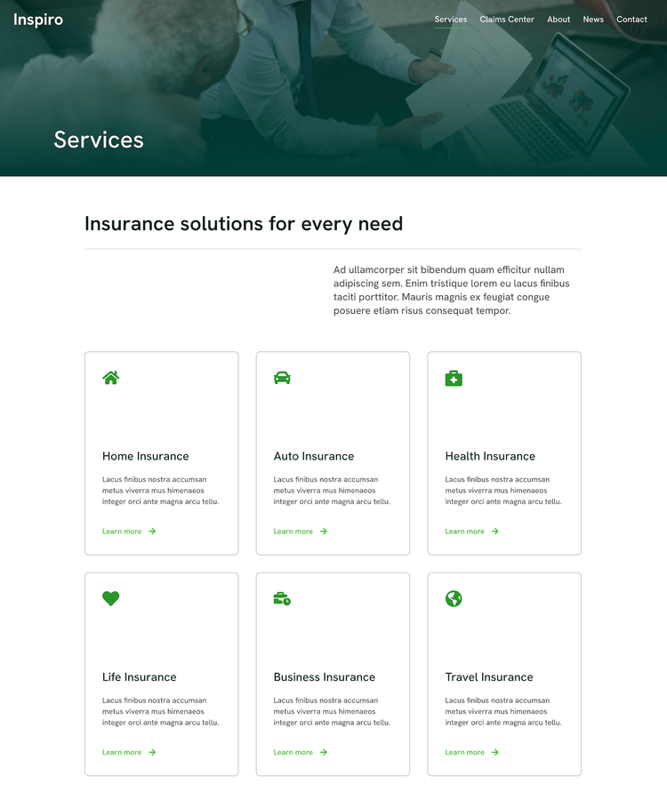 Services page