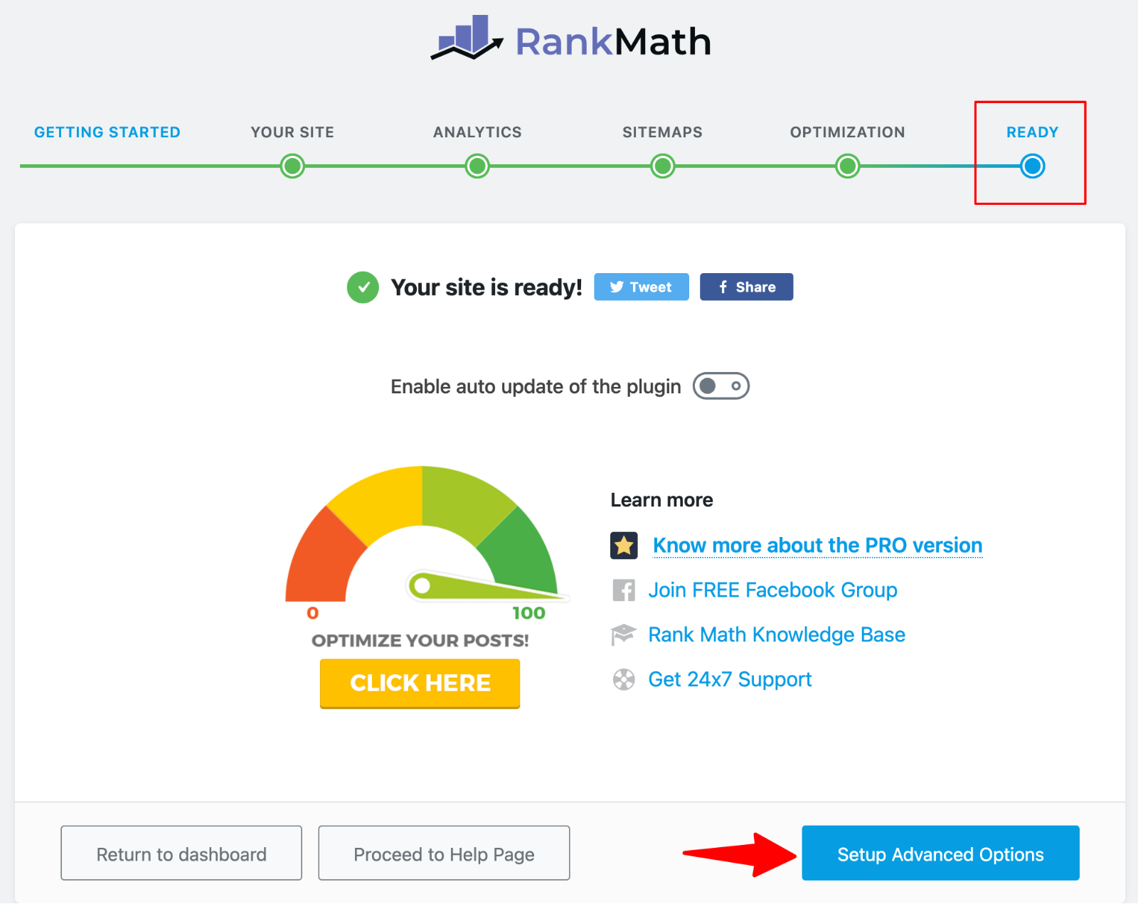 Rank Math Ready step