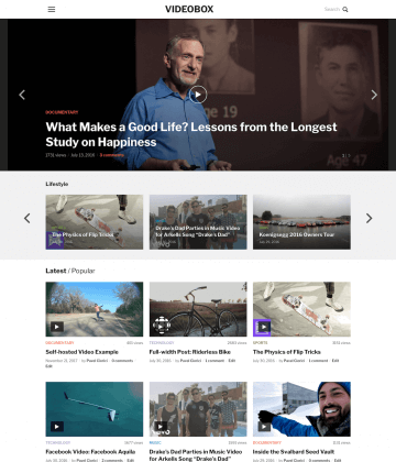 VideoBox - WordPress theme for video and podcast websites