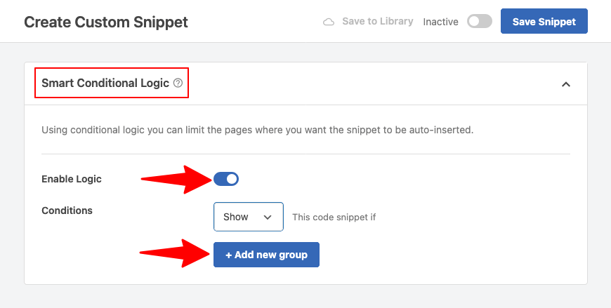 WPCode conditional logic